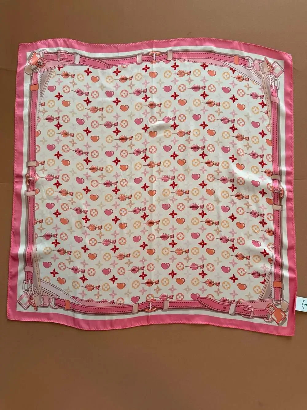 Molier.Lu 100% Silk Monogram Print Scarf